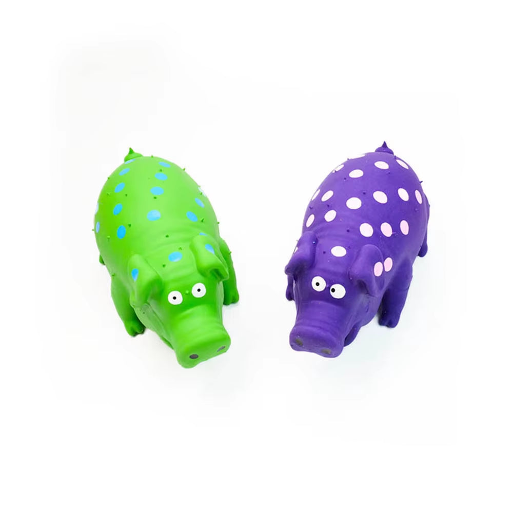 Pet Latex Pig Toy - Squeaky, Spotted, Durable Chew & Molar Toy for Dogs, Pet Puzzle Supplies