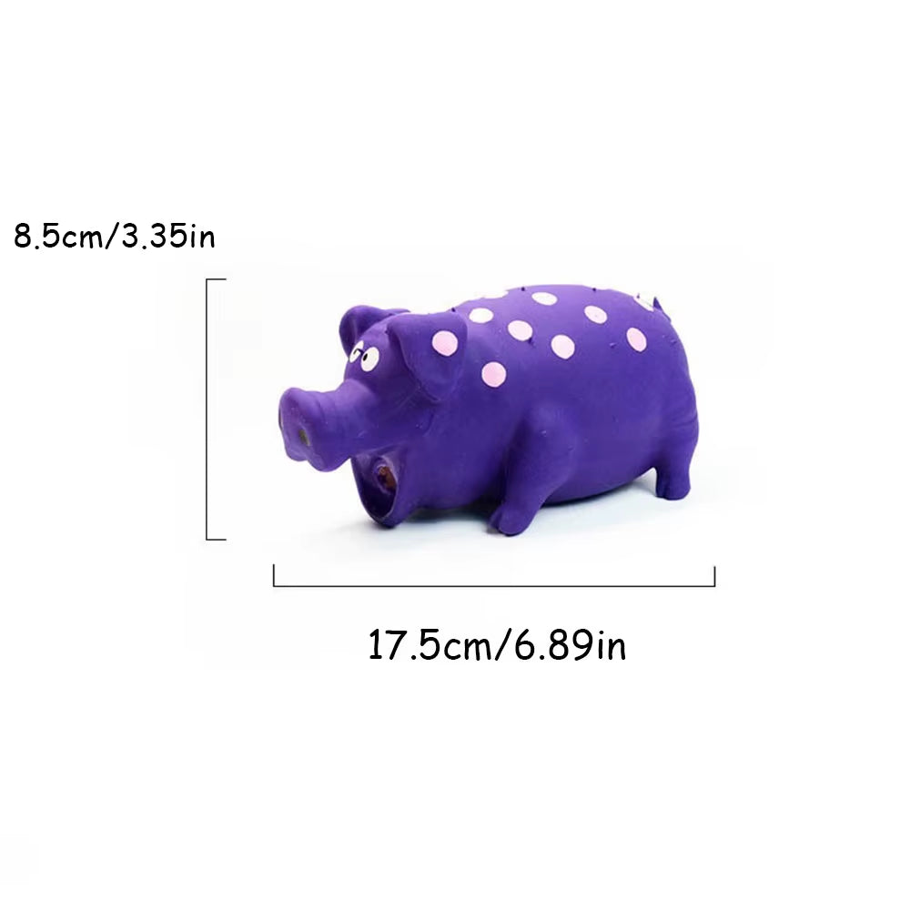Pet Latex Pig Toy - Squeaky, Spotted, Durable Chew & Molar Toy for Dogs, Pet Puzzle Supplies